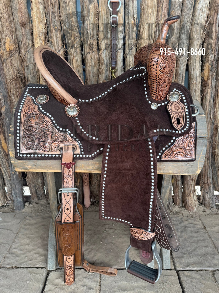 $1,475 - 14" Sheridan AirLite Barrel Racing Saddle 20lbs Defender Swells
