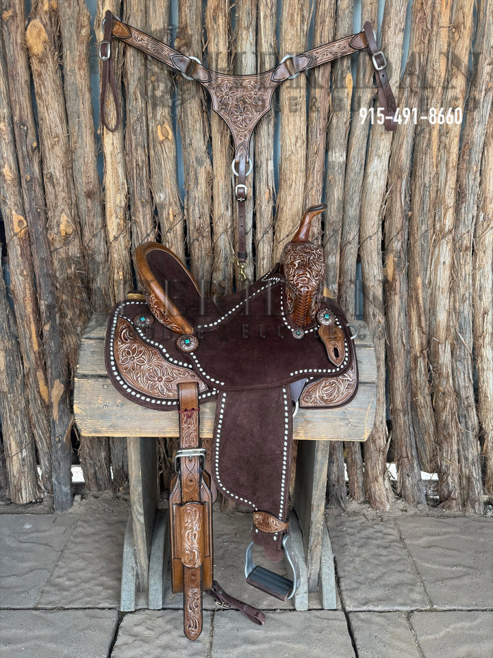 $1,475 - 13.5" Sheridan AirLite Barrel Racing Saddle 20lbs Spinal Relief