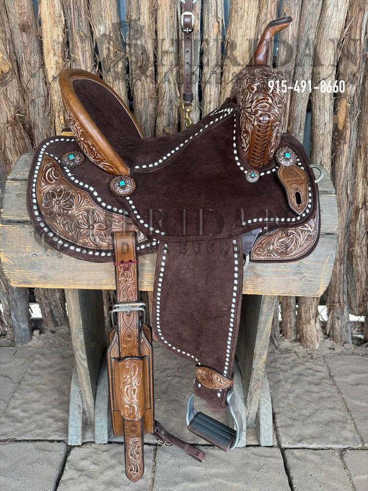 $1,475 - 13.5" Sheridan AirLite Barrel Racing Saddle 20lbs Spinal Relief