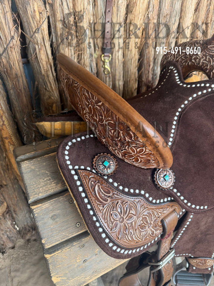 $1,475 - 13.5" Sheridan AirLite Barrel Racing Saddle 20lbs Spinal Relief