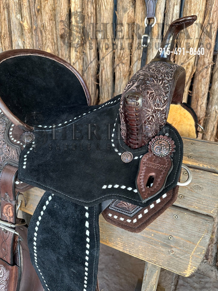 $1,690 - 14.5" TWO TONED Sheridan AirLite Barrel Racing Saddle 20lbs