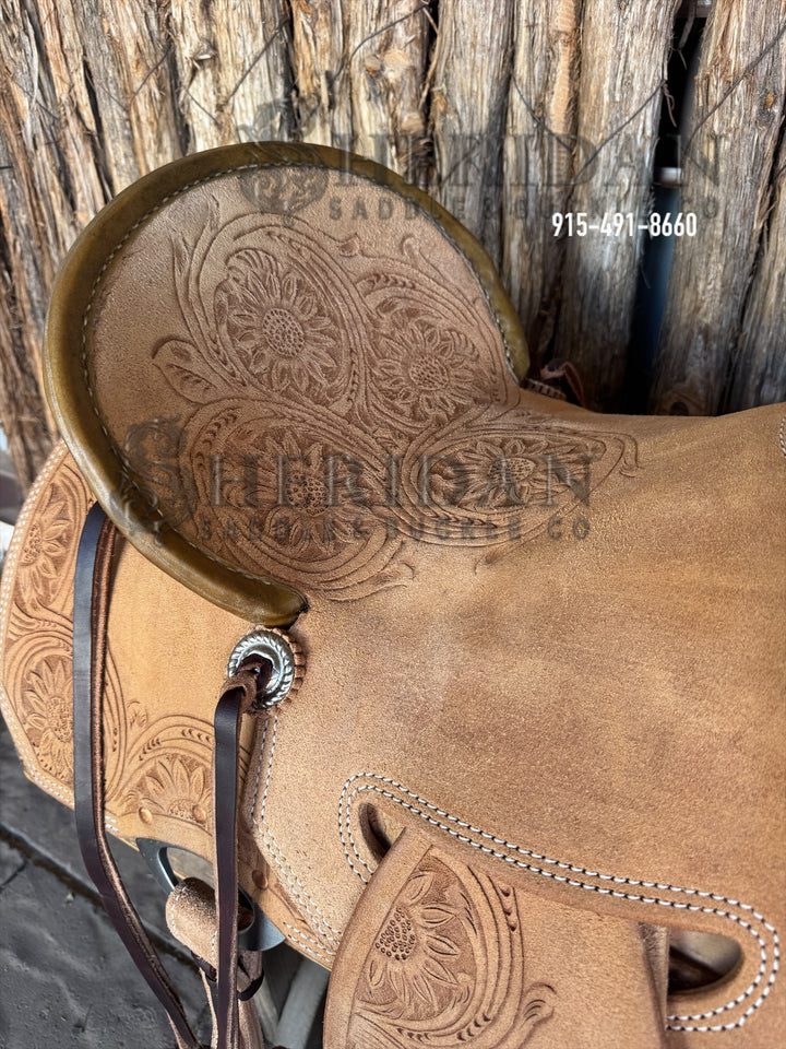 $940- 15.5" Sheridan Barrel Racing Saddle Strip Down