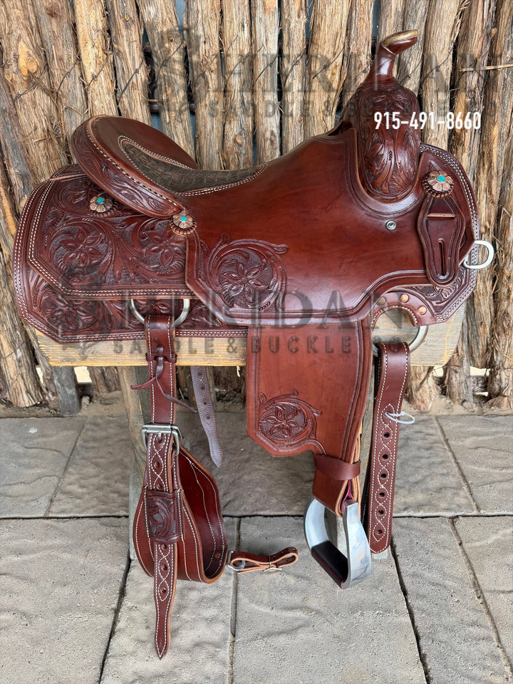 $1,900- 16" Sheridan Reining Saddle GOLD LEATHER REAL WOOL