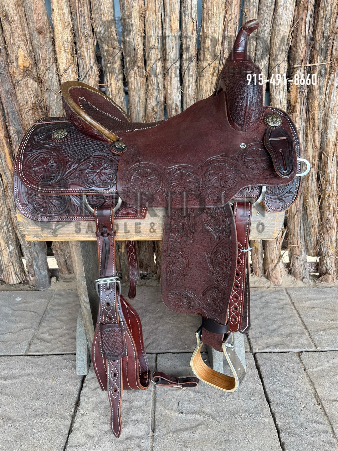 $1,900 - 16" Sheridan Cutter Saddle GOLD LEATHER REAL WOOL
