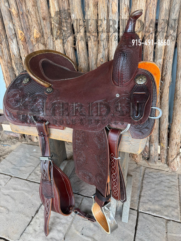 $1,900 - 16" Sheridan Cutter Saddle GOLD LEATHER REAL WOOL