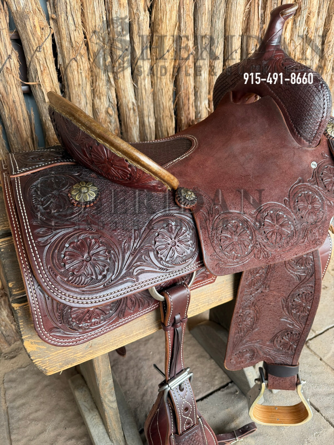 $1,900 - 16" Sheridan Cutter Saddle GOLD LEATHER REAL WOOL
