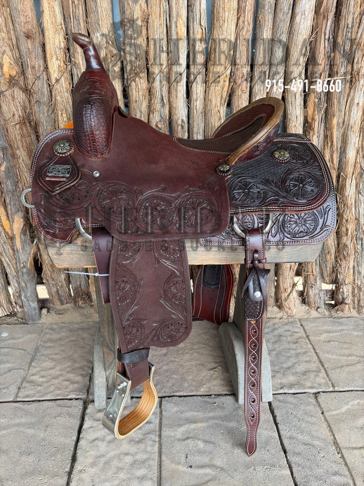 $1,900 - 16" Sheridan Cutter Saddle GOLD LEATHER REAL WOOL