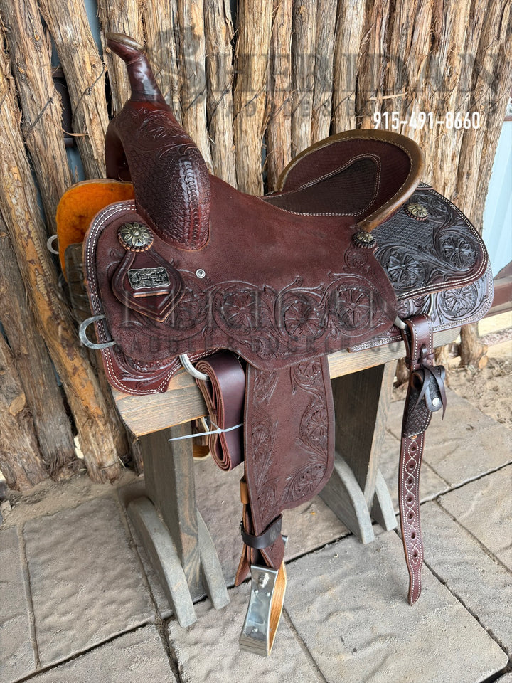 $1,900 - 16" Sheridan Cutter Saddle GOLD LEATHER REAL WOOL