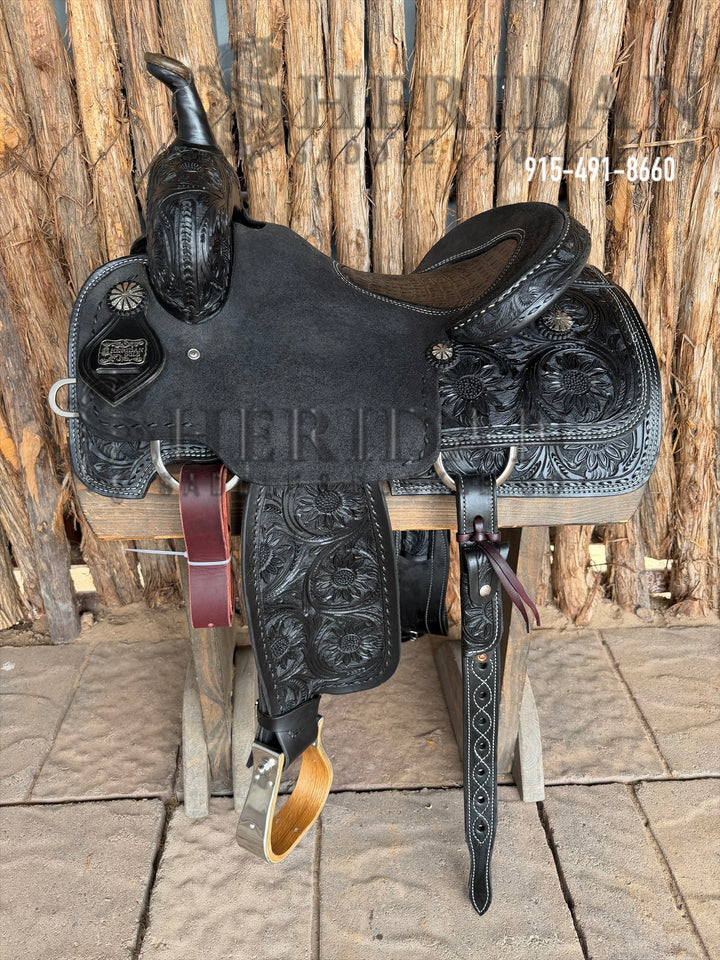 $1,900 - 15" Sheridan Cutter Saddle GOLD LEATHER REAL WOOL