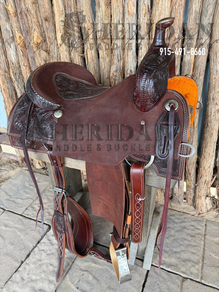 $1,900 - 16" Sheridan Ranch Cutter Saddle GOLD LEATHER REAL WOOL