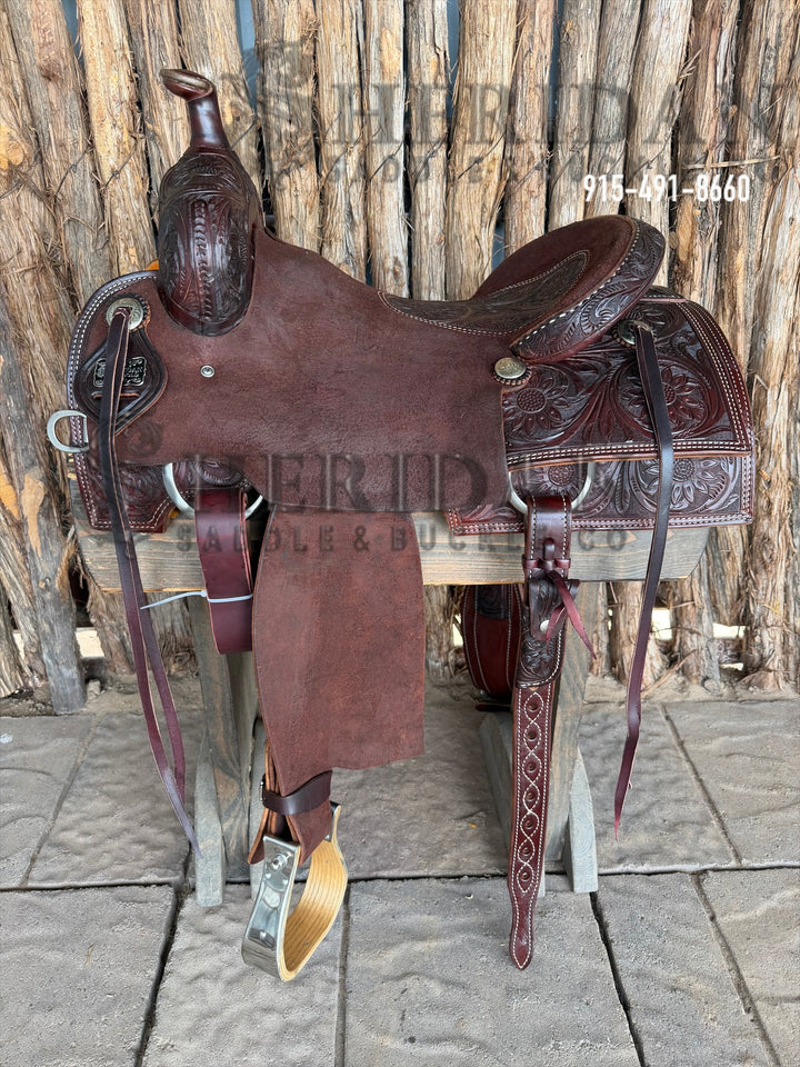 $1,900 - 16" Sheridan Ranch Cutter Saddle GOLD LEATHER REAL WOOL