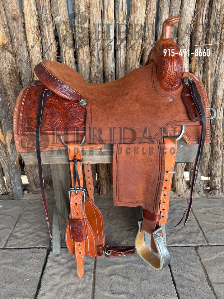 $1,800 - 16" Sheridan Ranch Cutter Saddle GOLD LEATHER REAL WOOL