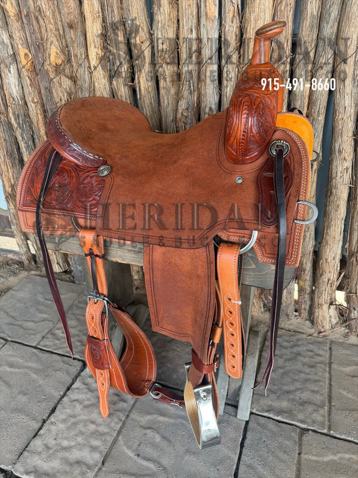 $1,800 - 16" Sheridan Ranch Cutter Saddle GOLD LEATHER REAL WOOL
