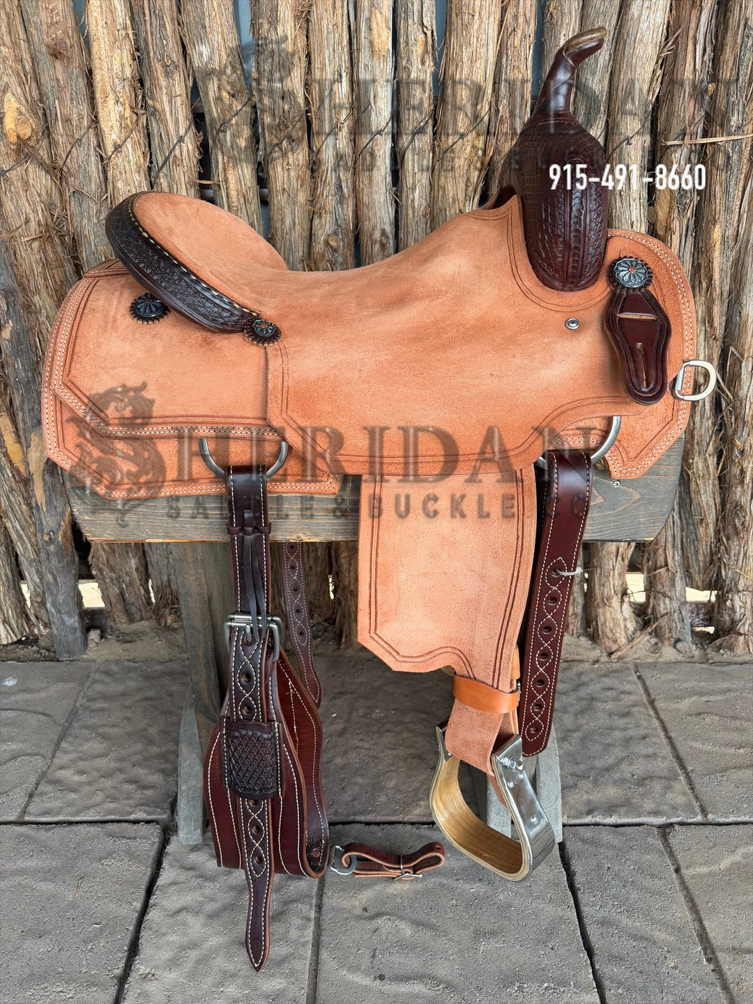$1,900 - 16.5" Sheridan Cutter Saddle GOLD LEATHER REAL WOOL