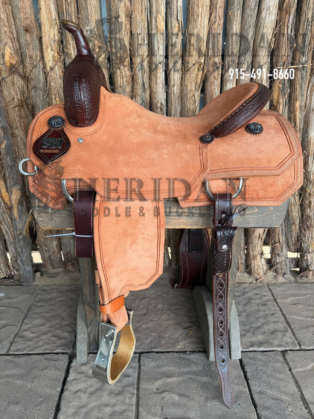 $1,900 - 16.5" Sheridan Cutter Saddle GOLD LEATHER REAL WOOL