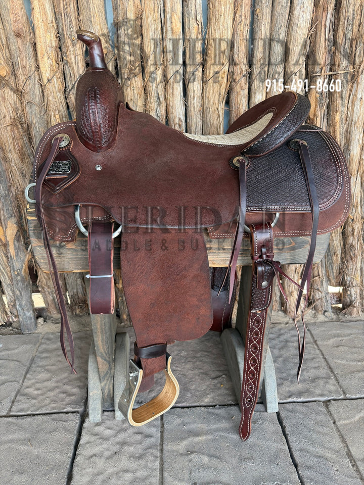 $1,950 - 16" Sheridan Ranch Cutter Saddle GOLD LEATHER REAL WOOL