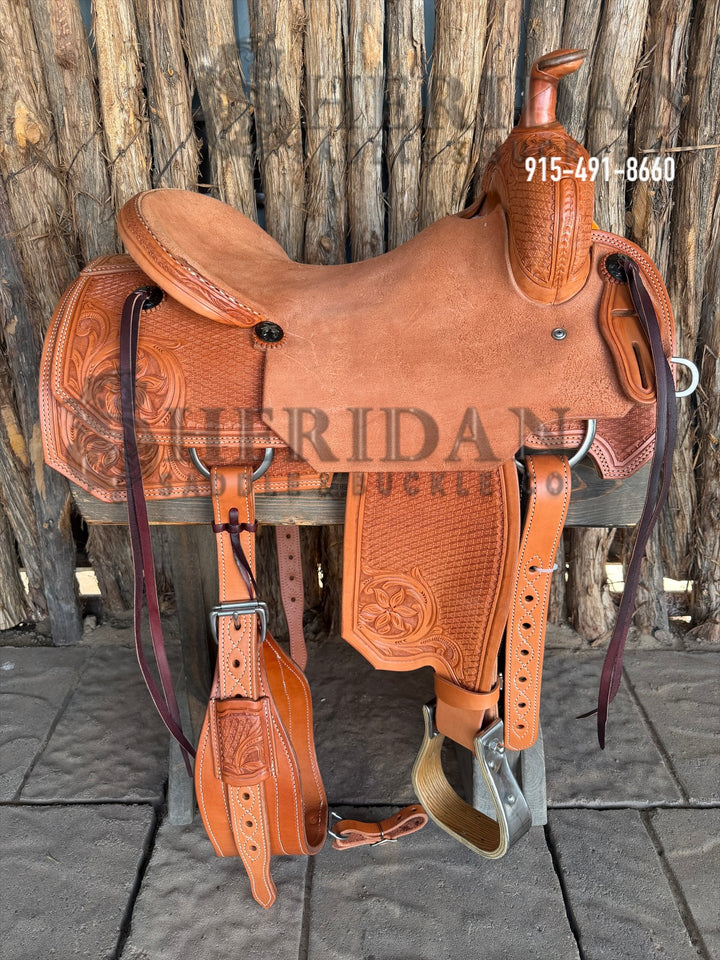 $1,850 - 16" Sheridan Ranch Cutter Saddle GOLD LEATHER REAL WOOL