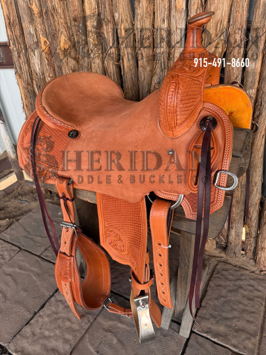 $1,850 - 16" Sheridan Ranch Cutter Saddle GOLD LEATHER REAL WOOL