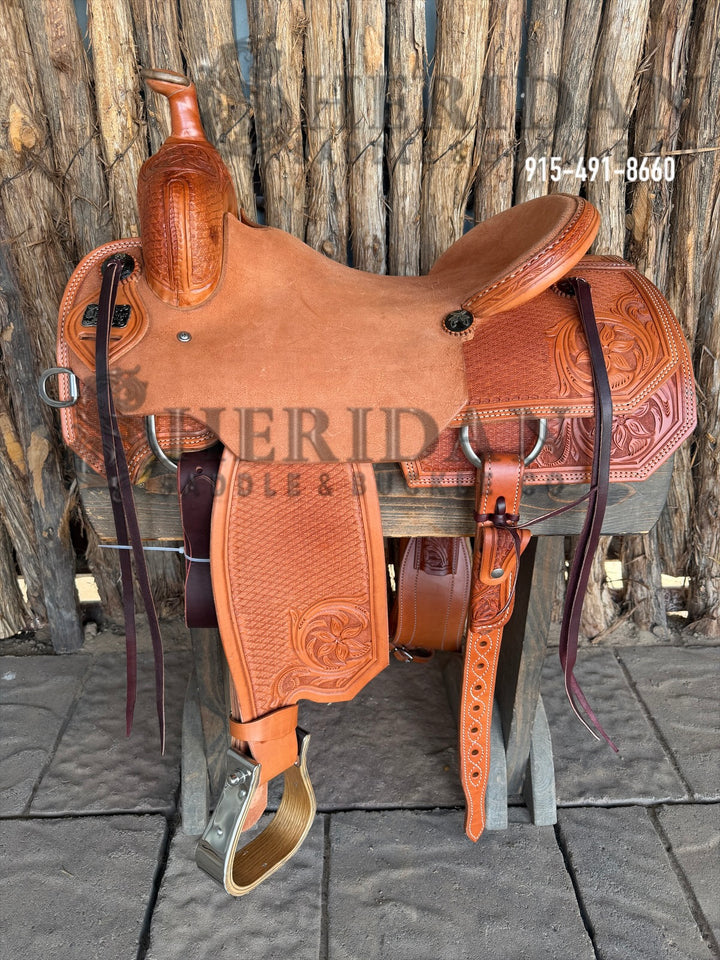 $1,850 - 16" Sheridan Ranch Cutter Saddle GOLD LEATHER REAL WOOL