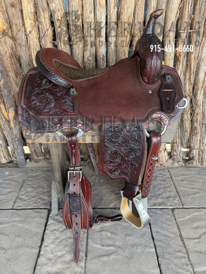 $1,900 - 16" Sheridan Cutter Saddle GOLD LEATHER REAL WOOL
