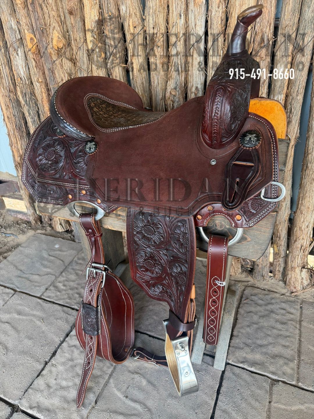 $1,900 - 16" Sheridan Cutter Saddle GOLD LEATHER REAL WOOL