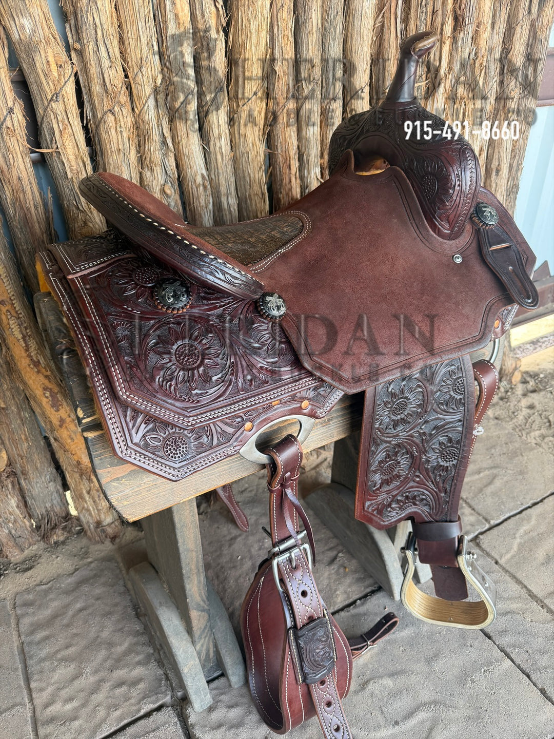 $1,900 - 16" Sheridan Cutter Saddle GOLD LEATHER REAL WOOL