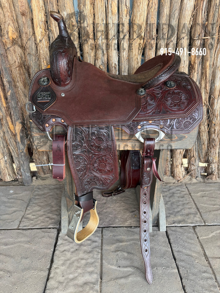 $1,900 - 16" Sheridan Cutter Saddle GOLD LEATHER REAL WOOL