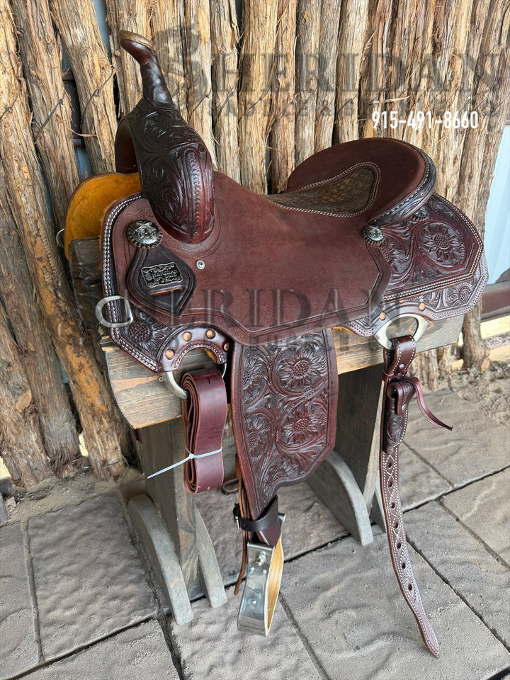$1,900 - 16" Sheridan Cutter Saddle GOLD LEATHER REAL WOOL
