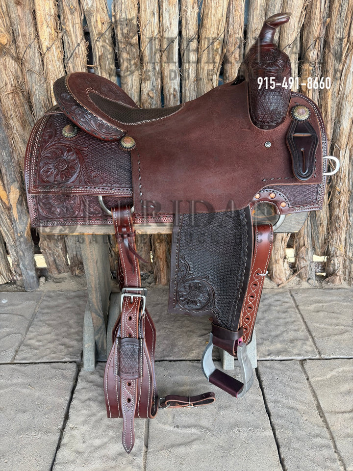 $1,900- 16.5" Sheridan Reining Saddle GOLD LEATHER REAL WOOL