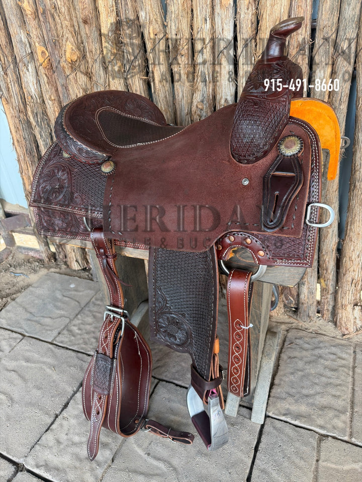 $1,900- 16.5" Sheridan Reining Saddle GOLD LEATHER REAL WOOL
