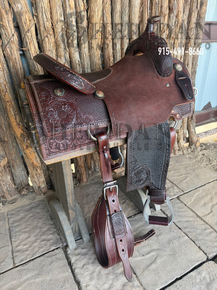 $1,900- 16.5" Sheridan Reining Saddle GOLD LEATHER REAL WOOL