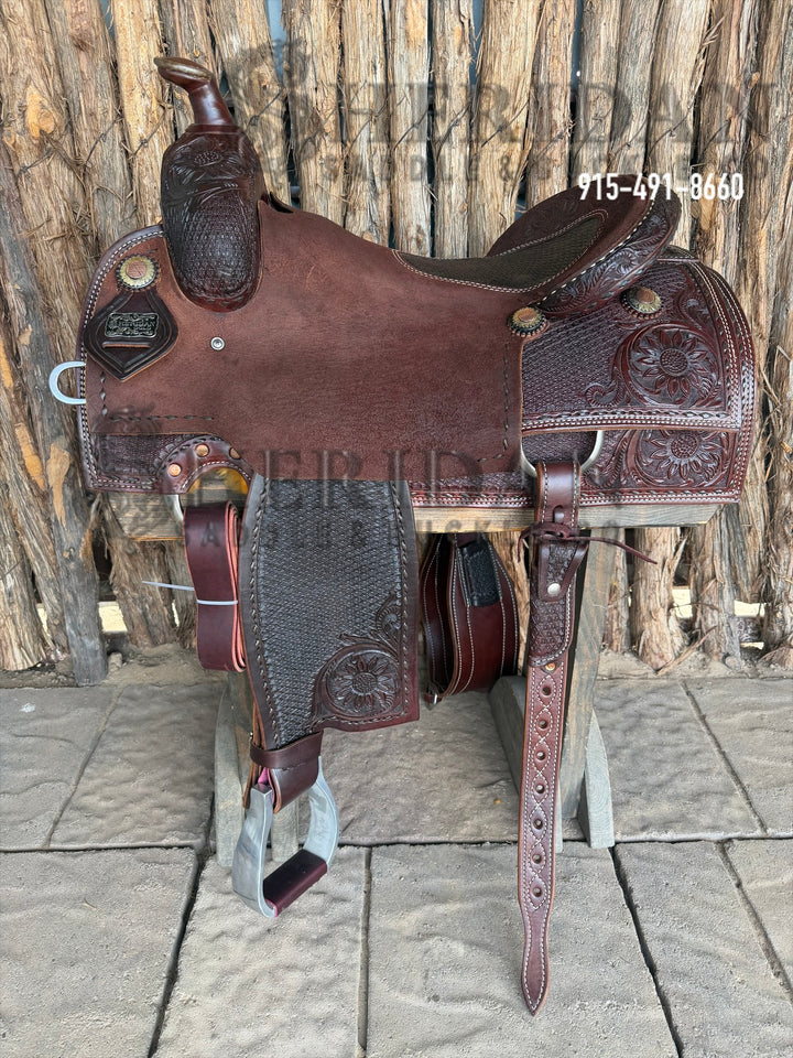 $1,900- 16.5" Sheridan Reining Saddle GOLD LEATHER REAL WOOL