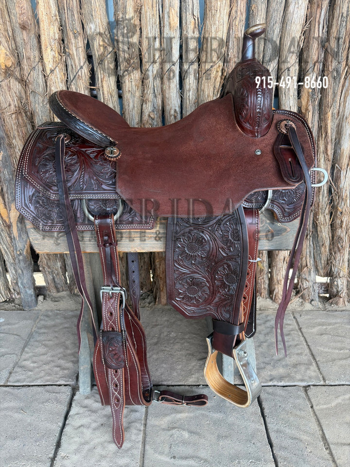 $1,900 - 16.5" Sheridan Ranch Cutter Saddle GOLD LEATHER REAL WOOL