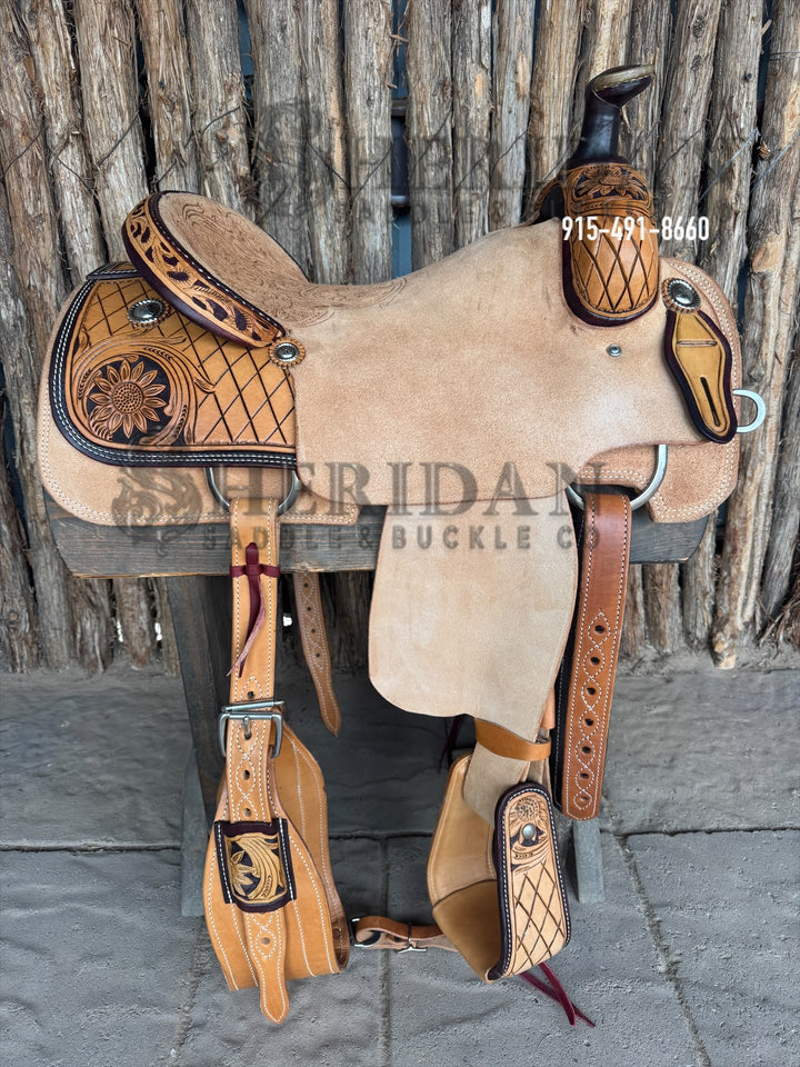 $950 - 15.5" Sheridan Team Roper Saddle