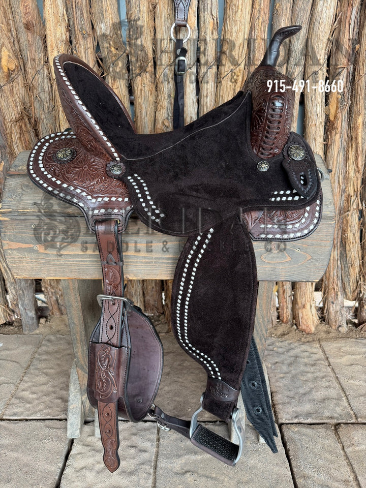 $1,475 - 15.5" Sheridan AirLite Barrel Racing Saddle 20lbs Spinal Relief