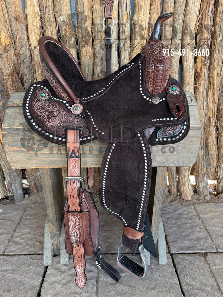 $1,475 - 13.5" Sheridan AirLite Barrel Racing Saddle 20lbs Spinal Relief