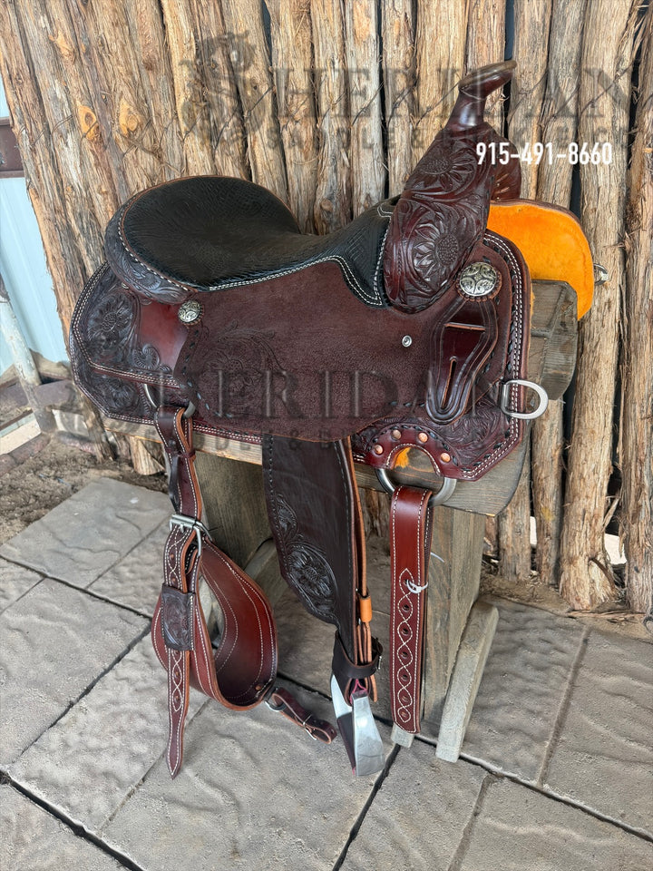 $2,100 - 16.5" Sheridan Reining Saddle GOLD LEATHER REAL WOOL