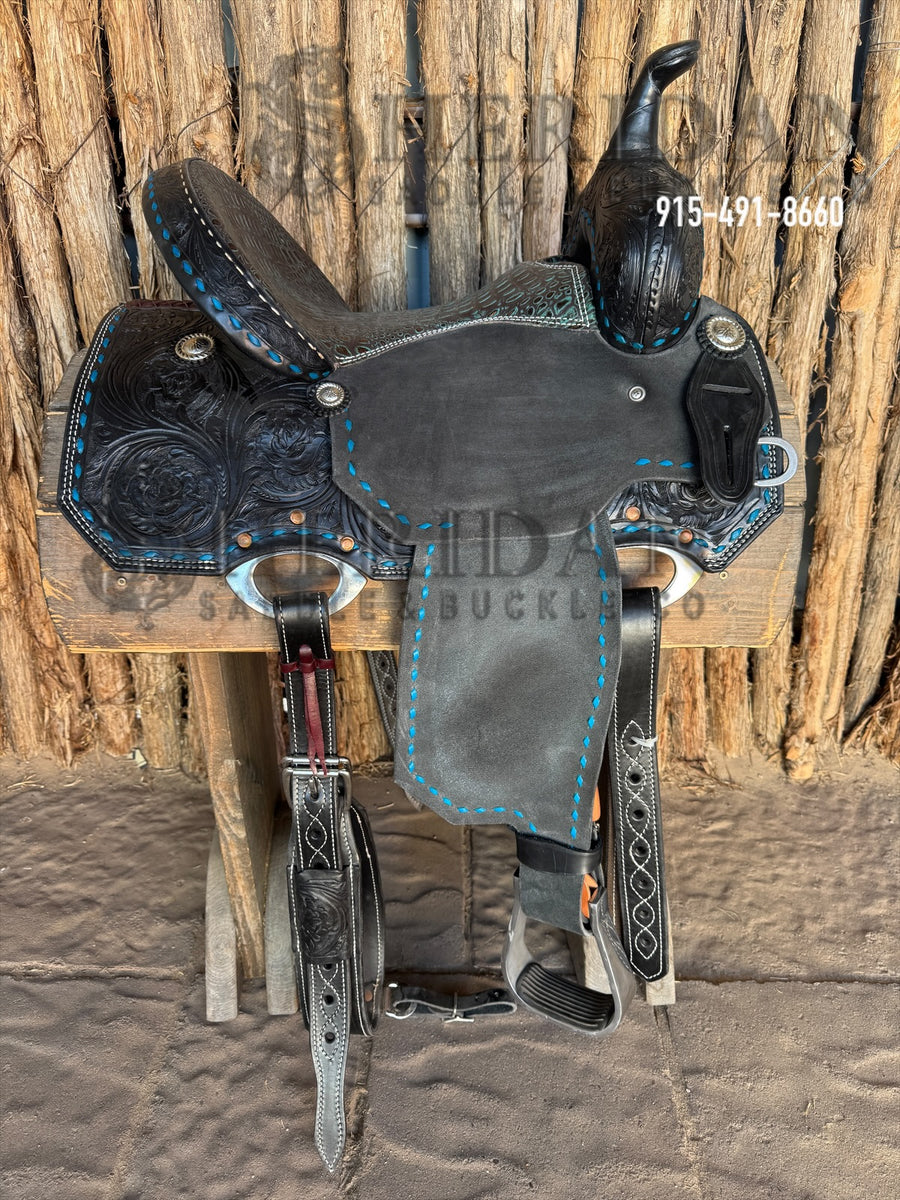 $1,250- 14.5” Sheridan Barrel Racing Saddle Tall Horn Black