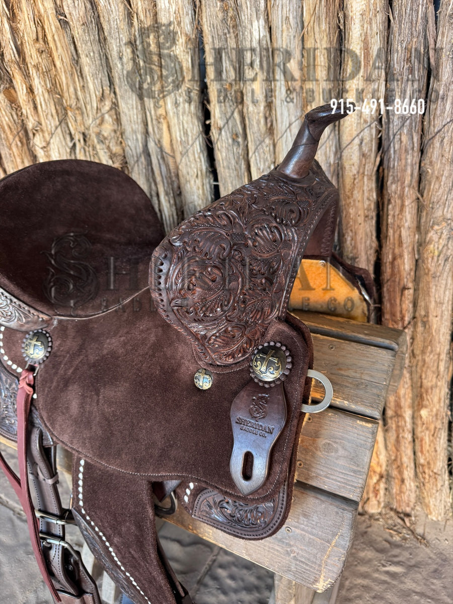 $1,180 - 15" Sheridan AIRLITE Defender Barrel Racing Saddle 20lbs