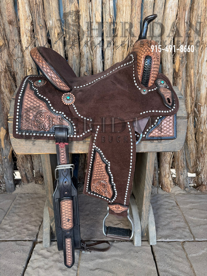 $1,475 - 14.5" Sheridan AirLite Barrel Racing Saddle 20lbs