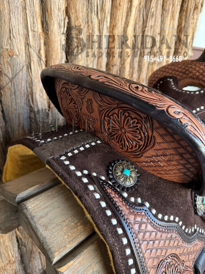 $1,250 - 15" Sheridan AirLite Barrel Racing Saddle 20lbs