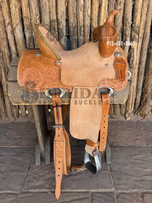$975- 14.5" Sheridan Defender Swell Barrel Racing Saddle