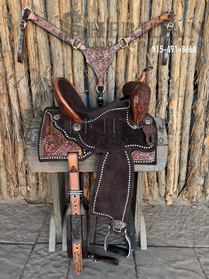 Sheridan AirLite Defender Barrel Racing Saddle 6 Inch Cantle