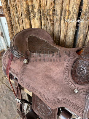 Sheridan Team Roping Saddle Chocolate Sunflower