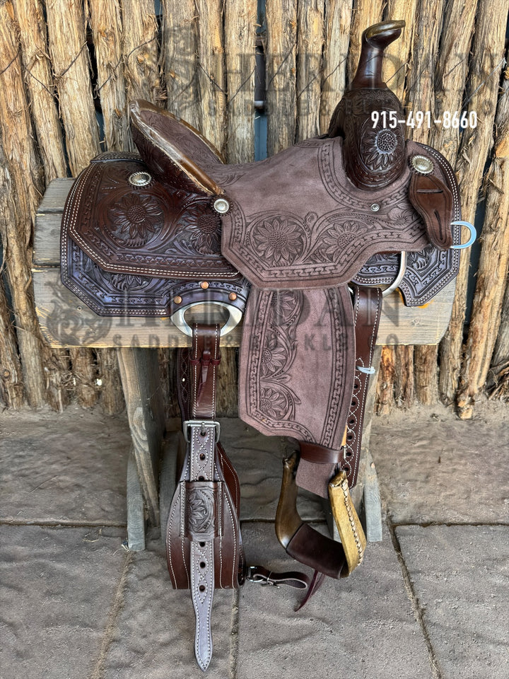 Sheridan Team Roping Saddle Chocolate/Sunflower