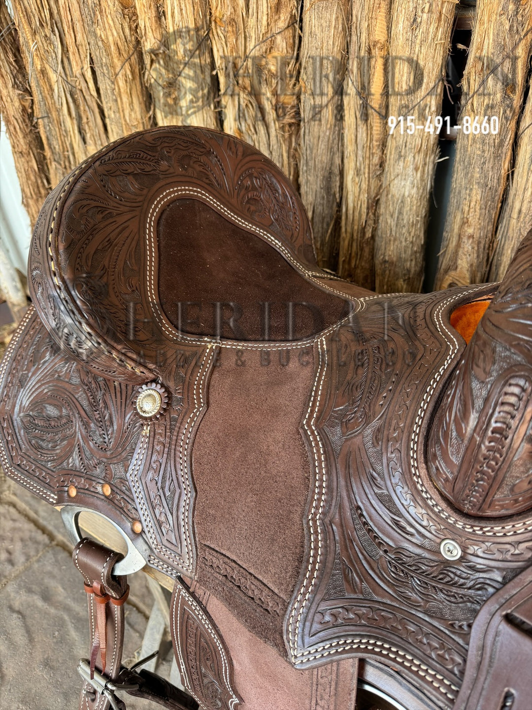 Sheridan Barrel Racing Saddle Sewn on Tooling Chocolate