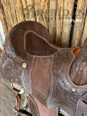 Sheridan Barrel Racing Saddle Sewn on Tooling Chocolate