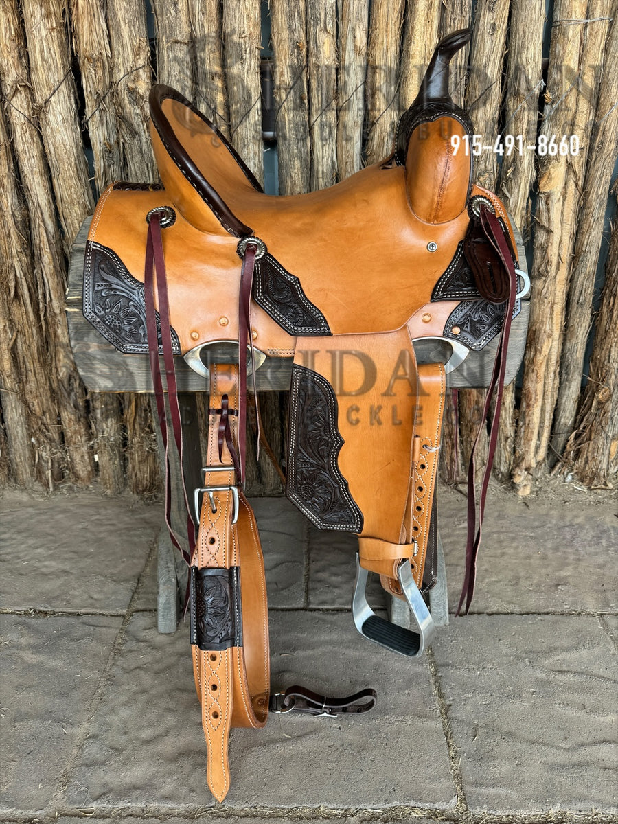 $1,040 - 14.5" Sheridan Barrel Racing Saddle Sewn on Tooling