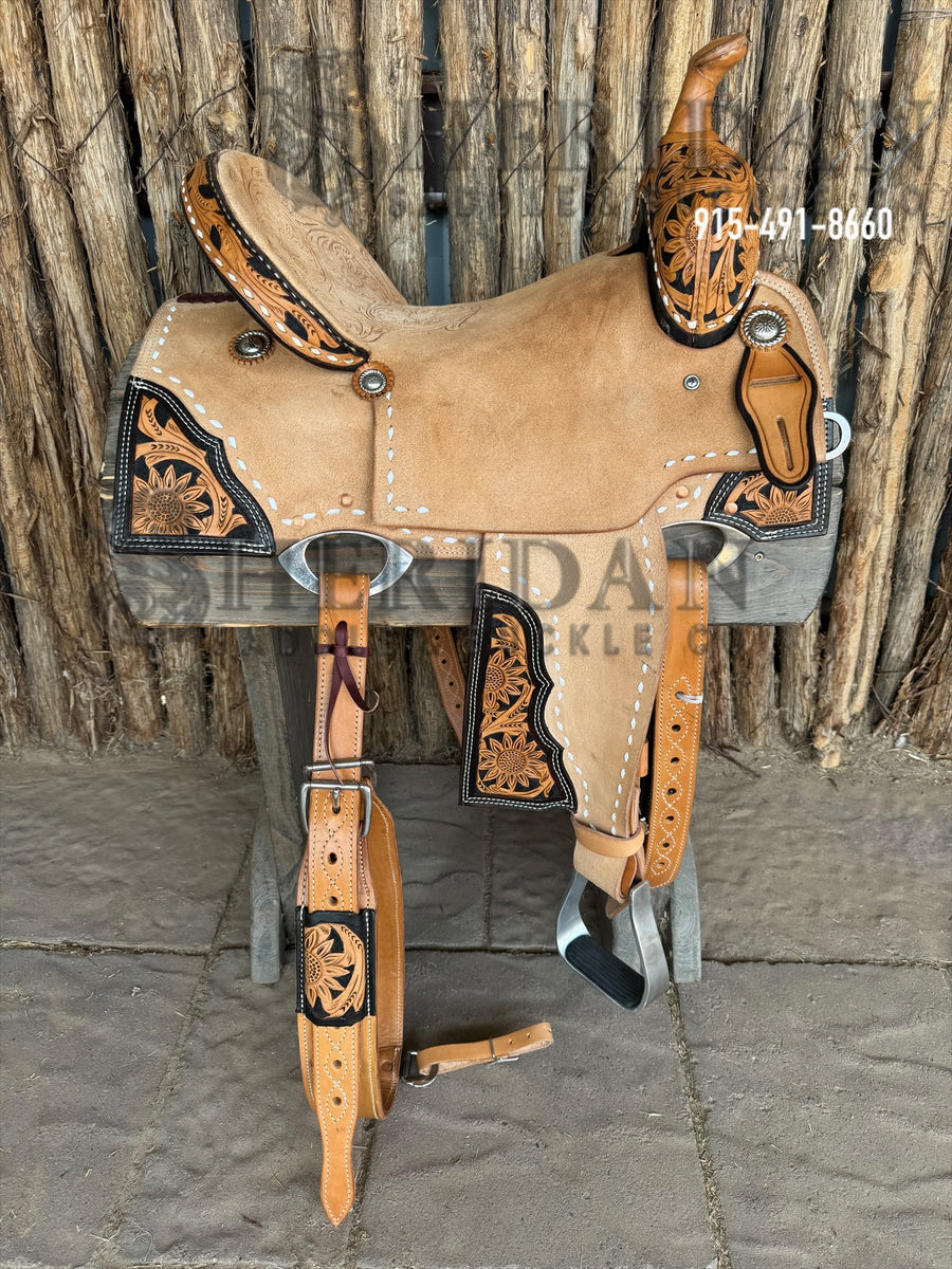 $1,140 - 15.5" Sheridan Barrel Racing Saddle Sewn on Tooling