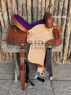 $690- 13" Sheridan Youth Barrel Saddle Purple